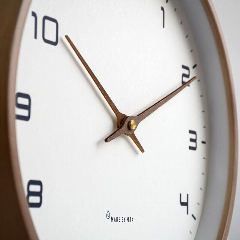 Wall Clock Wooden Scandinavian Silent Minimalist Home Decor