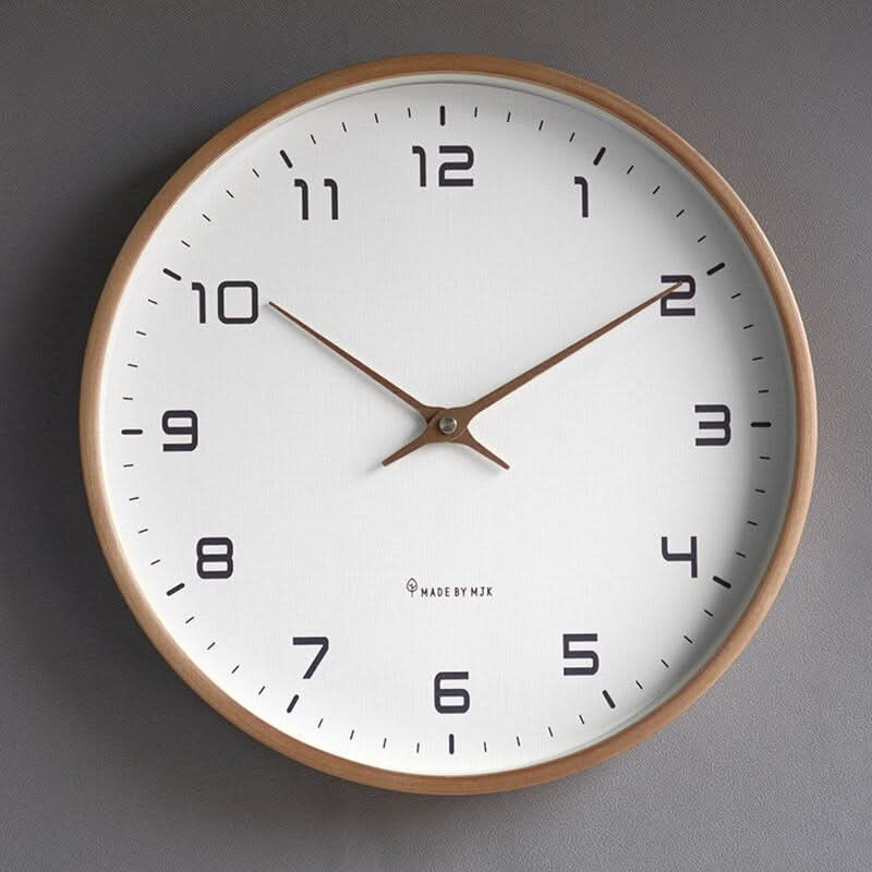 Wall Clock Wooden Scandinavian Silent Minimalist Home Decor