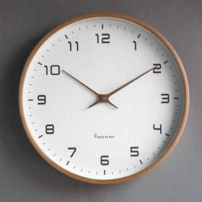 Wall Clock Wooden Scandinavian Silent Minimalist Home Decor