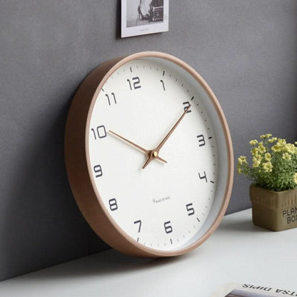 Wall Clock Wooden Scandinavian Silent Minimalist Home Decor