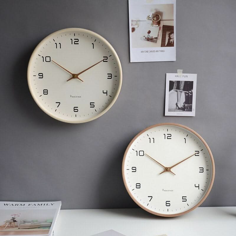 Wall Clock Wooden Scandinavian Silent Minimalist Home Decor