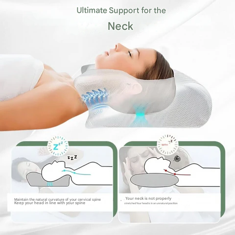 Memory Foam Pillow Ergonomic Neck & Back Support for Better Sleep
