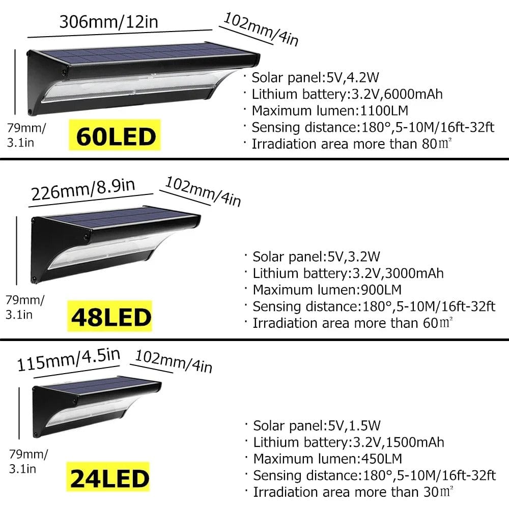Outdoor Solar LED Wall Lights with Motion Sensor