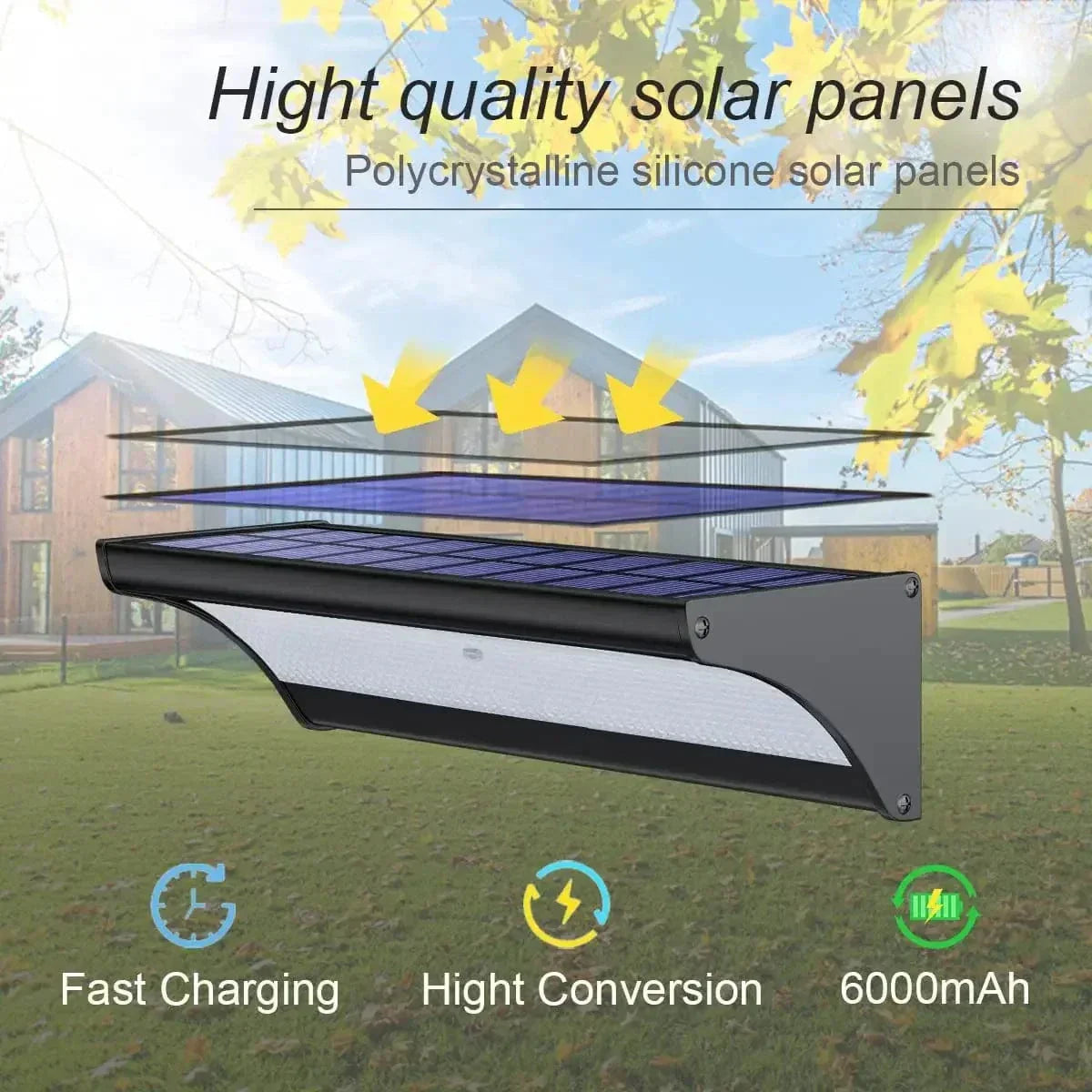 Outdoor Solar LED Wall Lights with Motion Sensor
