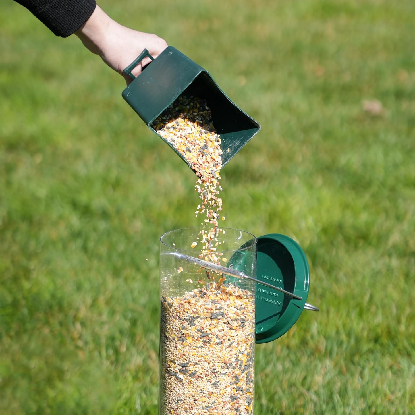 Squirrel Proof Bird Feeder Metal Hanging Large Capacity Outdoor