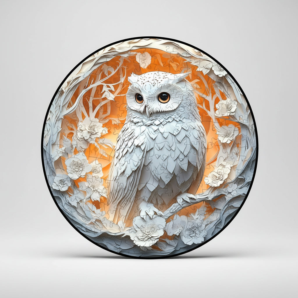 Owl Puzzle Intricate Paper Cut Detailed Design