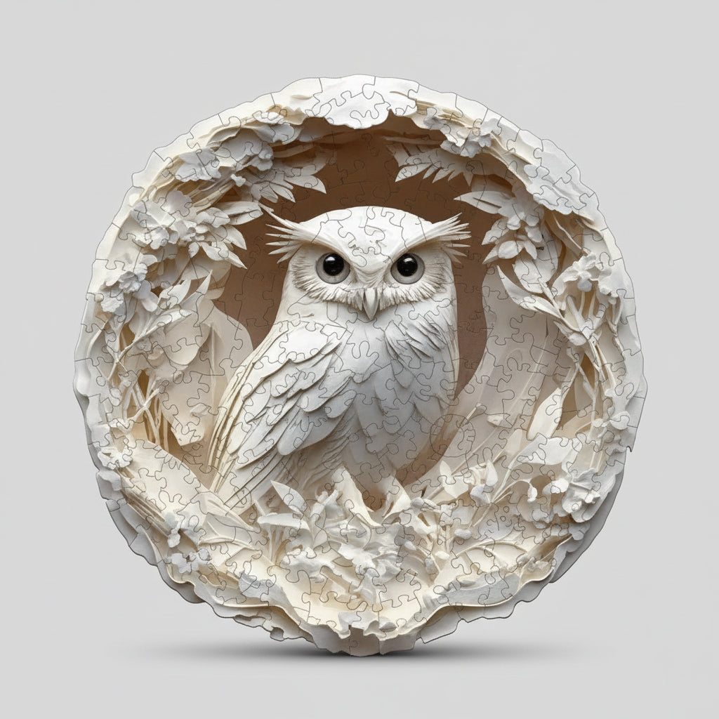 Owl Puzzle Intricate Paper Cut Detailed Design