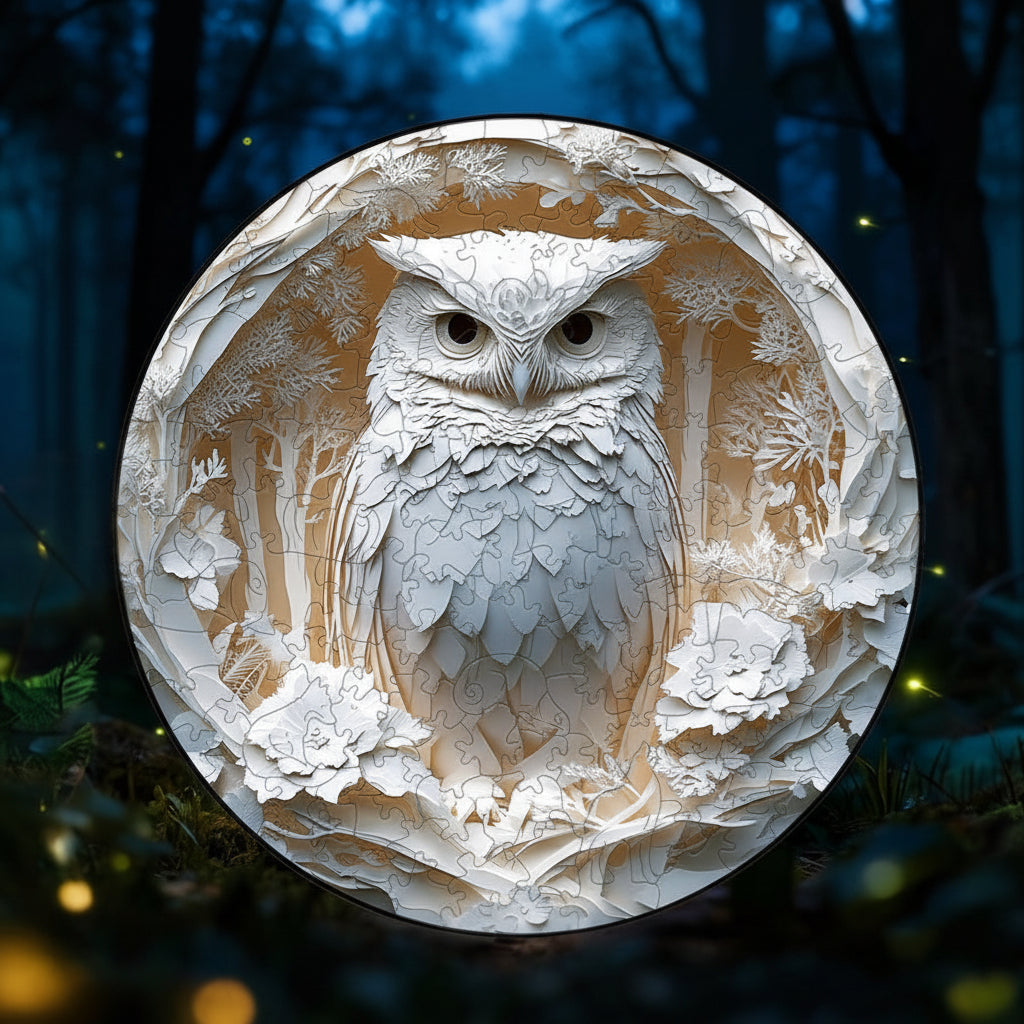 Owl Puzzle Intricate Paper Cut Detailed Design