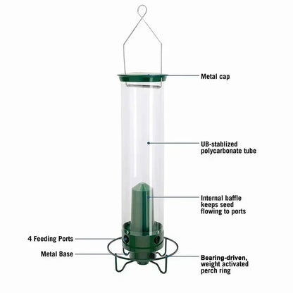 Squirrel Proof Bird Feeder Metal Hanging Large Capacity Outdoor