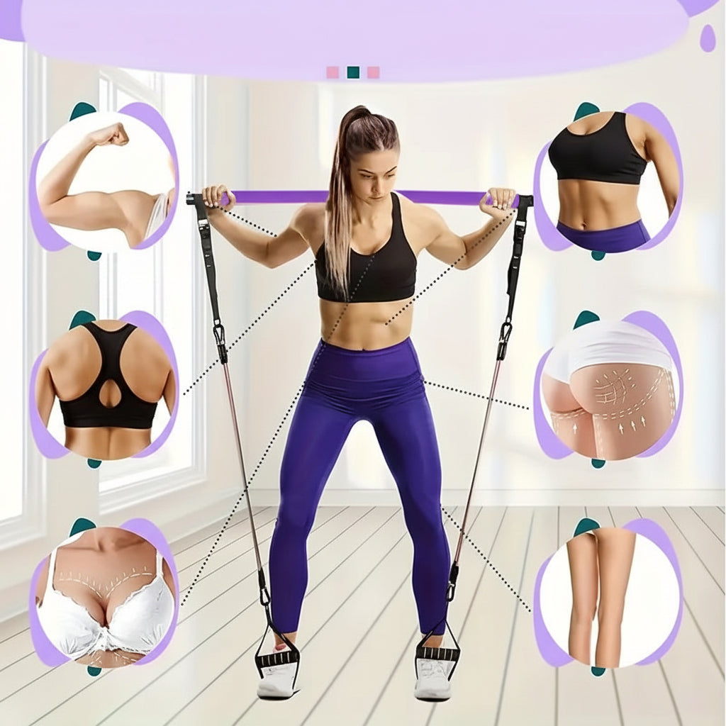 Fitness Equipment Pilates Bar Kit Full Body Home Workouts