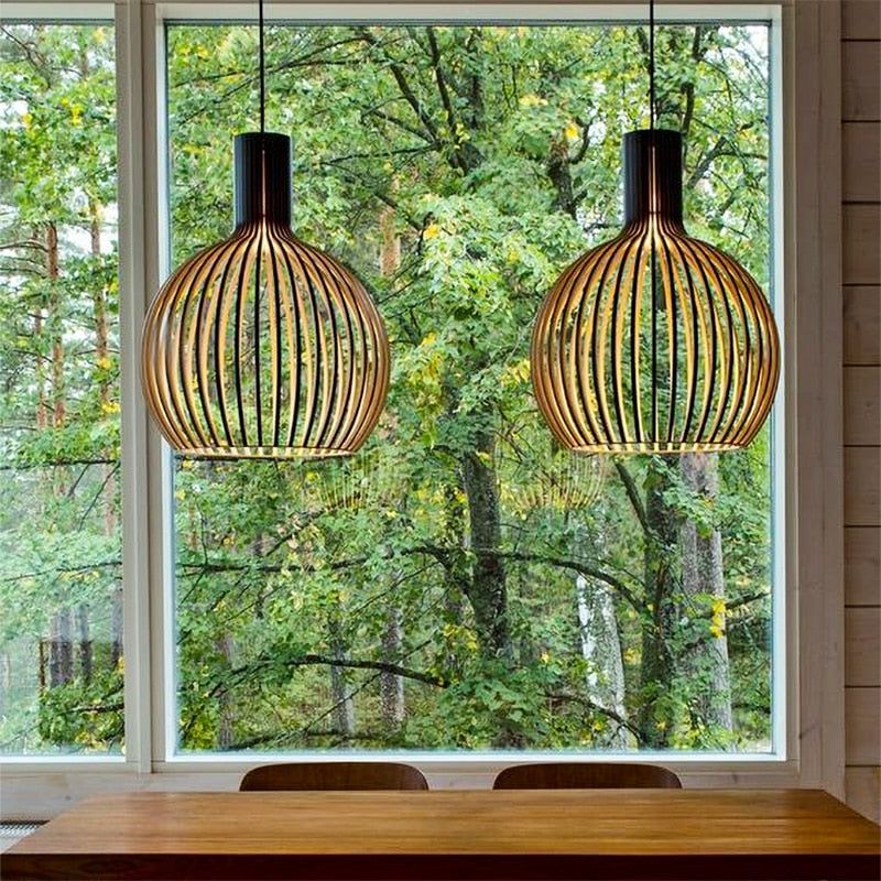 Wooden Pendant Light | Handcrafted Hanging Lamp