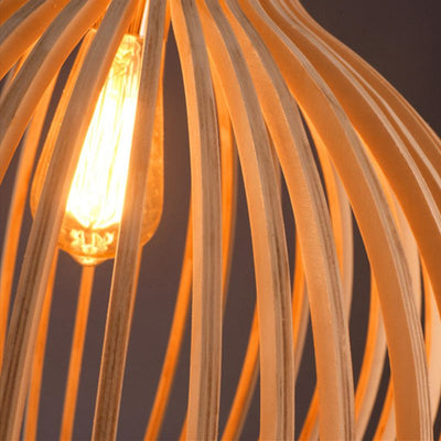 Wooden Pendant Light | Handcrafted Hanging Lamp
