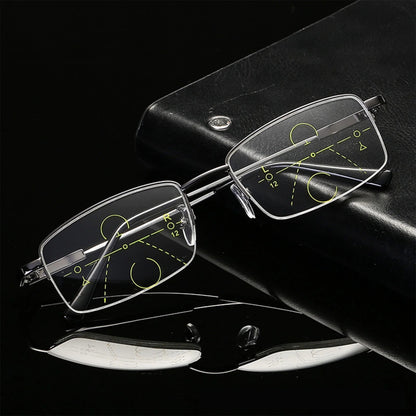 Titanium Dual Use Far Near Reading Progressive Glasses