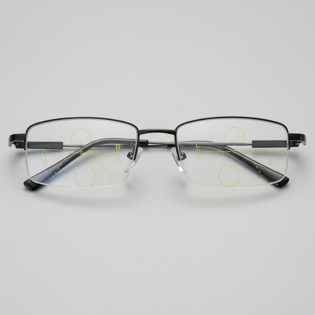 Titanium Dual Use Far Near Reading Progressive Glasses