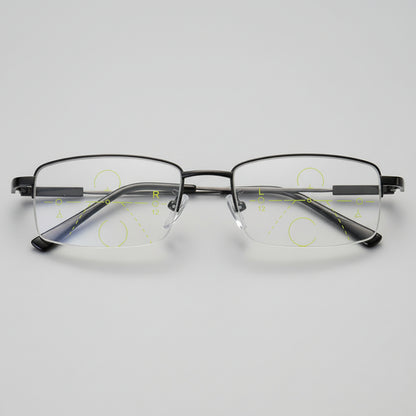 Titanium Dual Use Far Near Reading Progressive Glasses