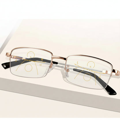 Titanium Dual Use Far Near Reading Progressive Glasses
