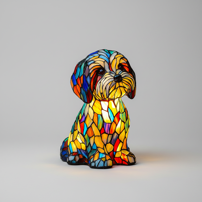 Rainbow Glass Pup Lamp Colorful Style Table Light