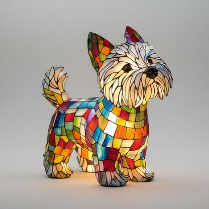 Rainbow Glass Pup Lamp Colorful Style Table Light