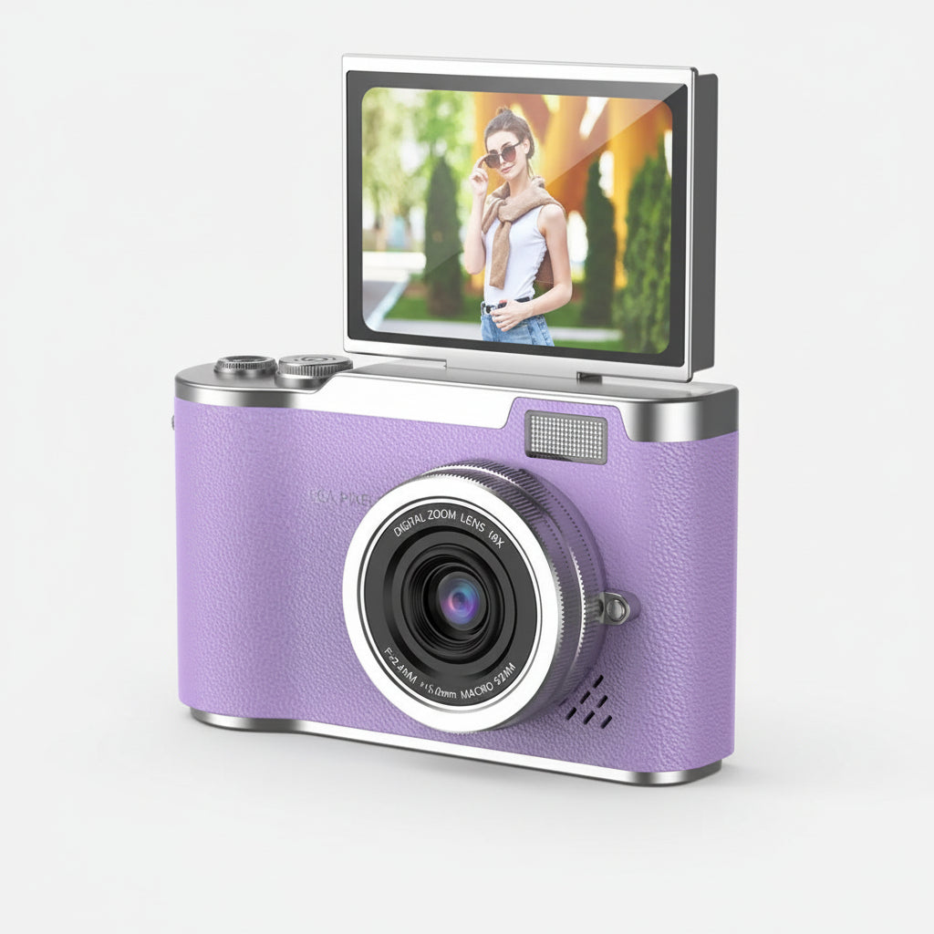 4K Digital Camera CCD 180 Flip Screen Selfie Camera