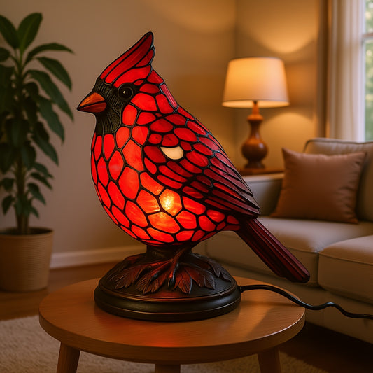 Glowing Night Light Red Bird USB Powered Decorative Lamp