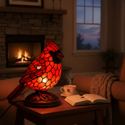 Glowing Night Light Red Bird USB Powered Decorative Lamp