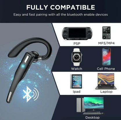 Bluetooth Headset Wireless Earbud Noise Cancelling Handsfree Mic
