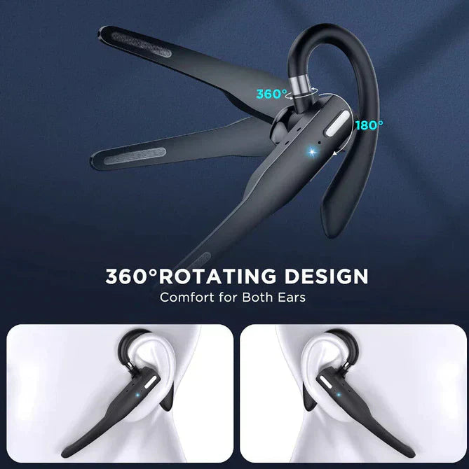 Bluetooth Headset Wireless Earbud Noise Cancelling Handsfree Mic