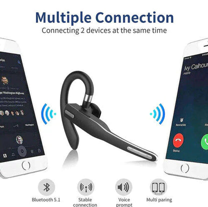 Bluetooth Headset Wireless Earbud Noise Cancelling Handsfree Mic