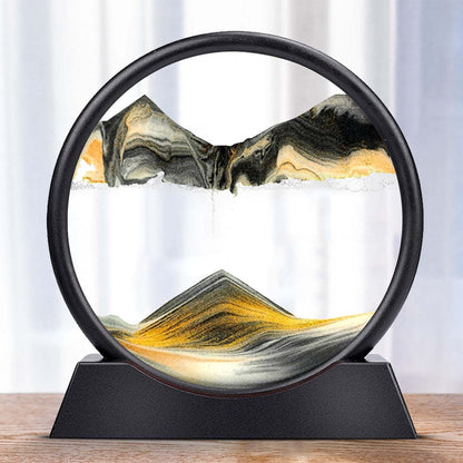3D Moving Sand Art | Calming Glass Decoration for Home or Office