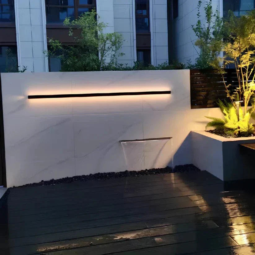 Aluminium Backlit Modern Outdoor Wall Sconce