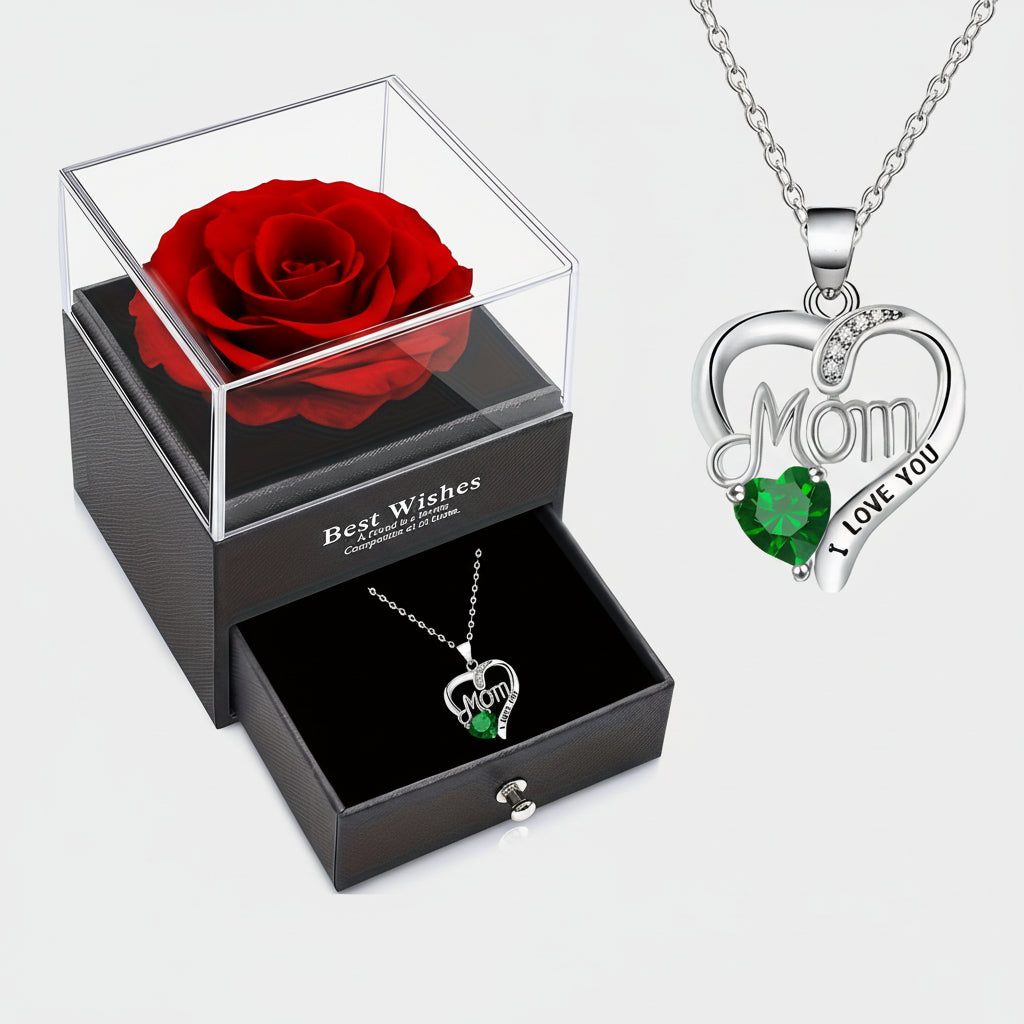 Rose Soap Gift Box MOM Pendant Necklace