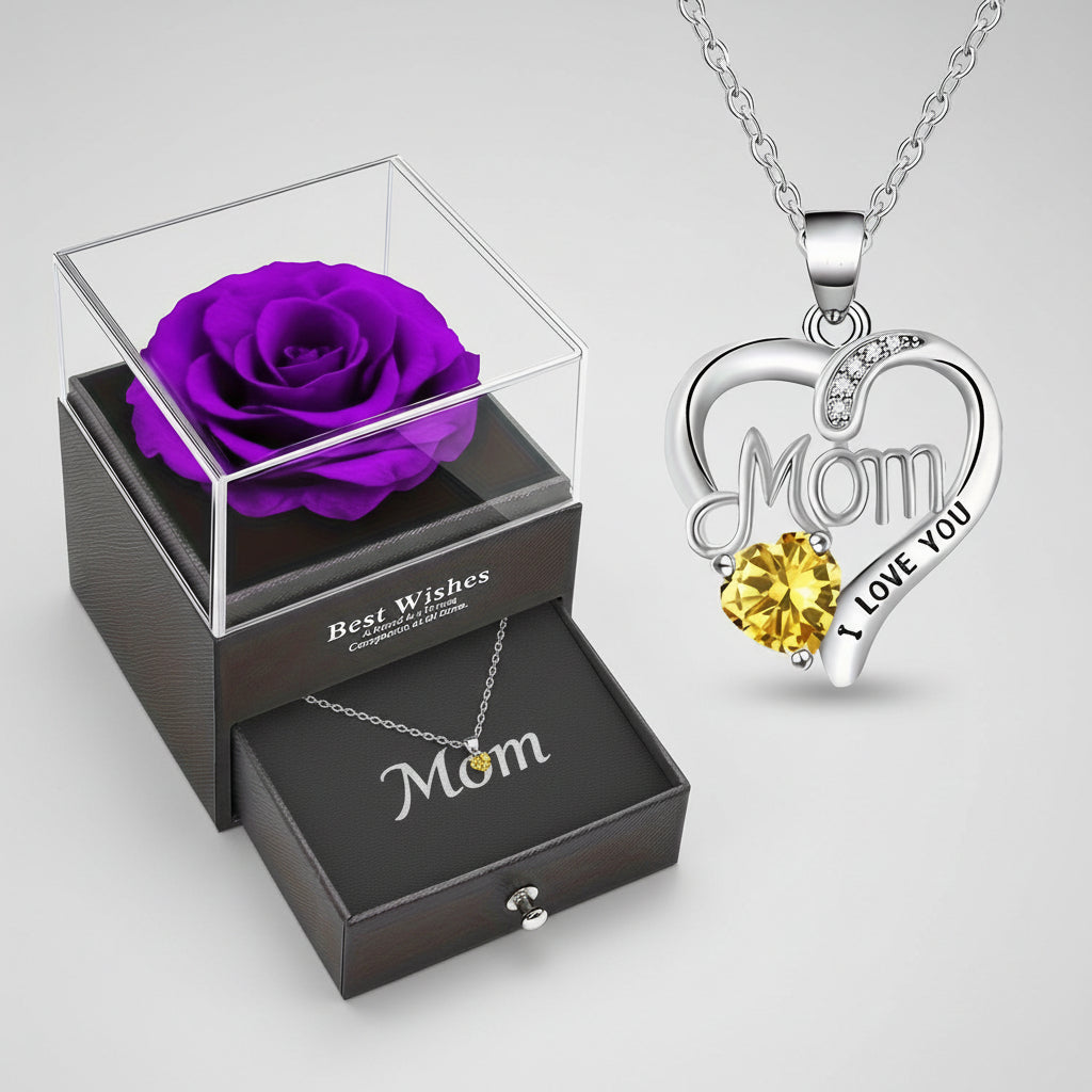 Rose Soap Gift Box MOM Pendant Necklace