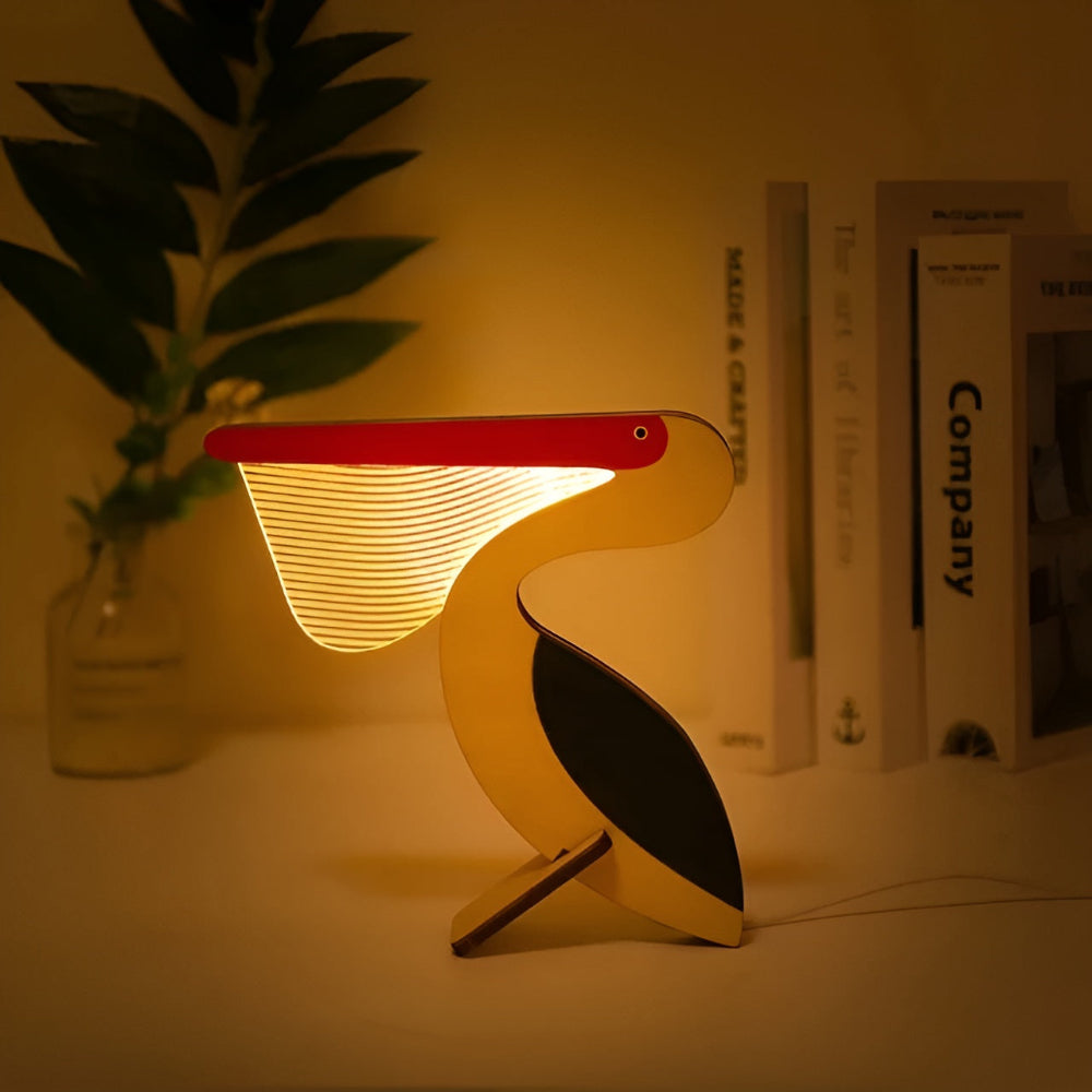 Wooden Animal Table Lamp | Soft LED Night Light for Kids