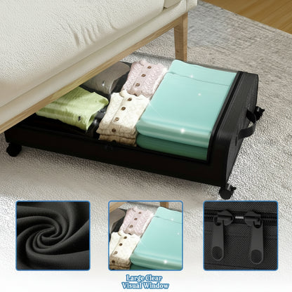 Bed Storage Organizer Metal Rolling Bins Wheels Lid