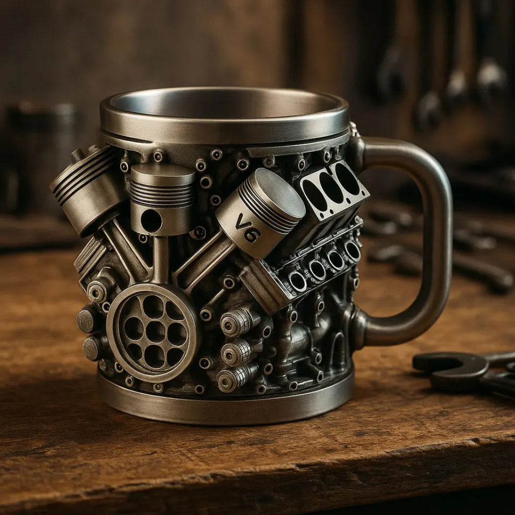 Mug Engine Style Decorative Metal Mechanical Coffee Cup
