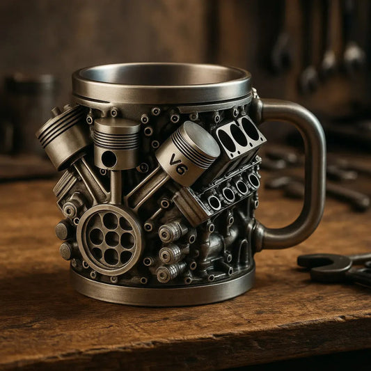 Mug Engine Style Decorative Metal Mechanical Coffee Cup