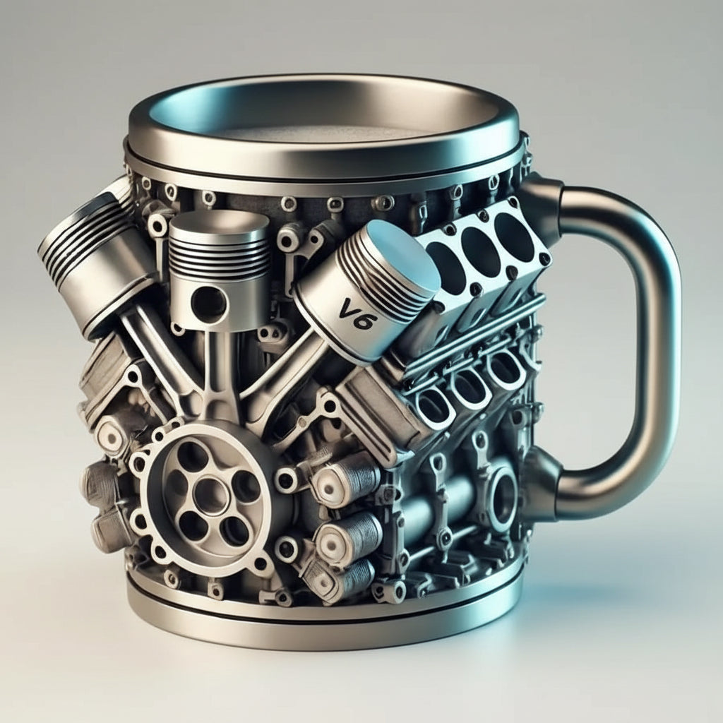 Mug Engine Style Decorative Metal Mechanical Coffee Cup