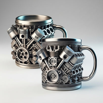 Mug Engine Style Decorative Metal Mechanical Coffee Cup