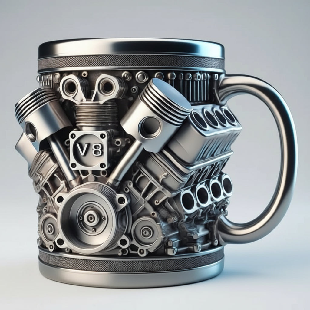 Mug Engine Style Decorative Metal Mechanical Coffee Cup