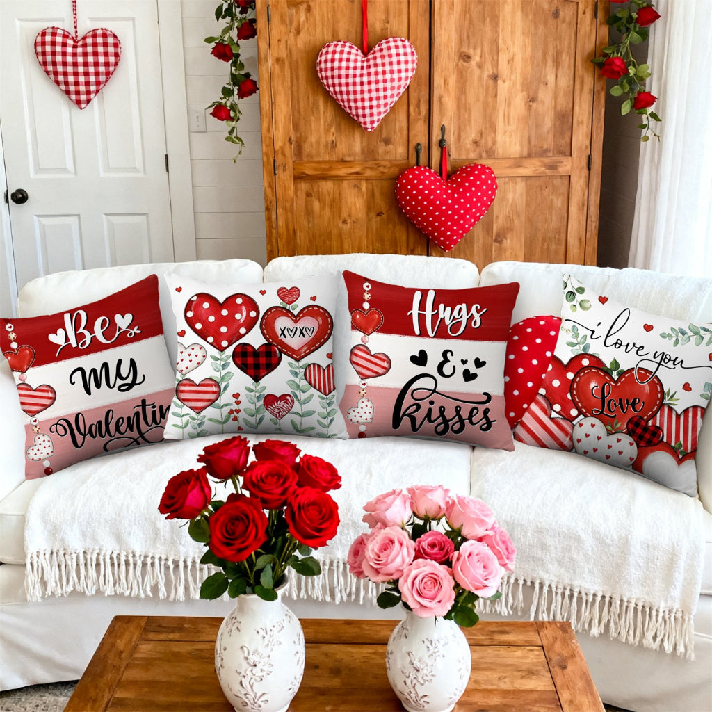 4 Valentines Day Throw Pillow Cushion Case Sofa Decor