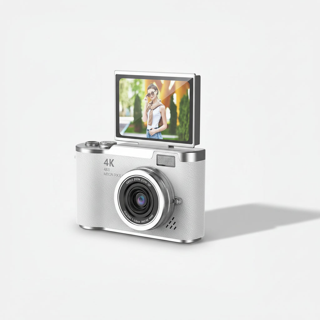 4K Digital Camera CCD 180 Flip Screen Selfie Camera